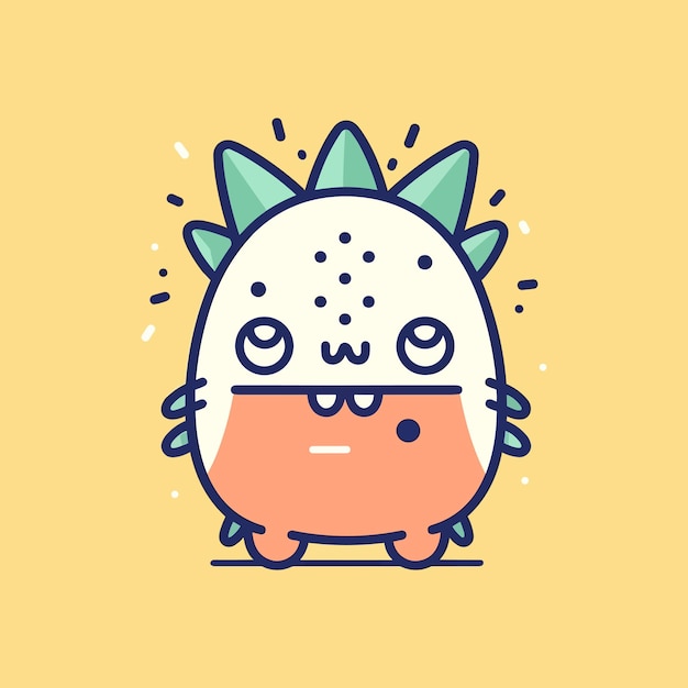Cute kawaii monster illustration