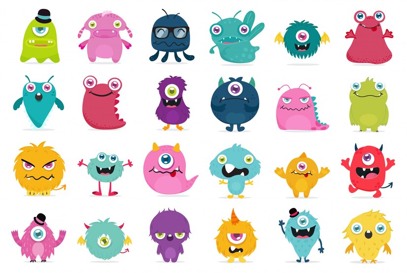 Premium Vector | Cute and kawaii monster vector set