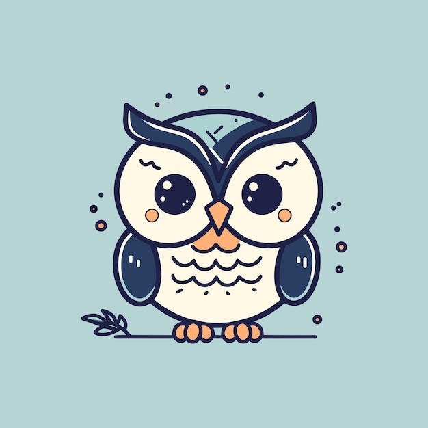 Cute kawaii owl illustration