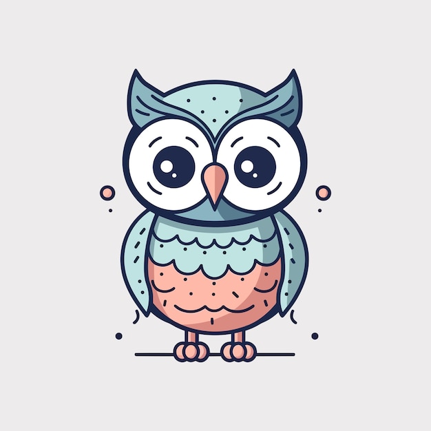 Cute kawaii owl illustration