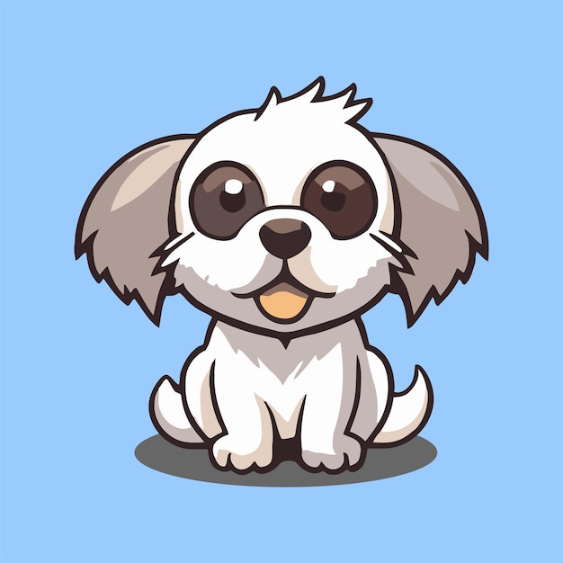 Cute kawaii puppy vector