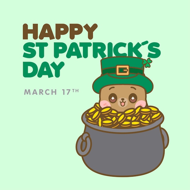 Vector cute kawaii st patricks day