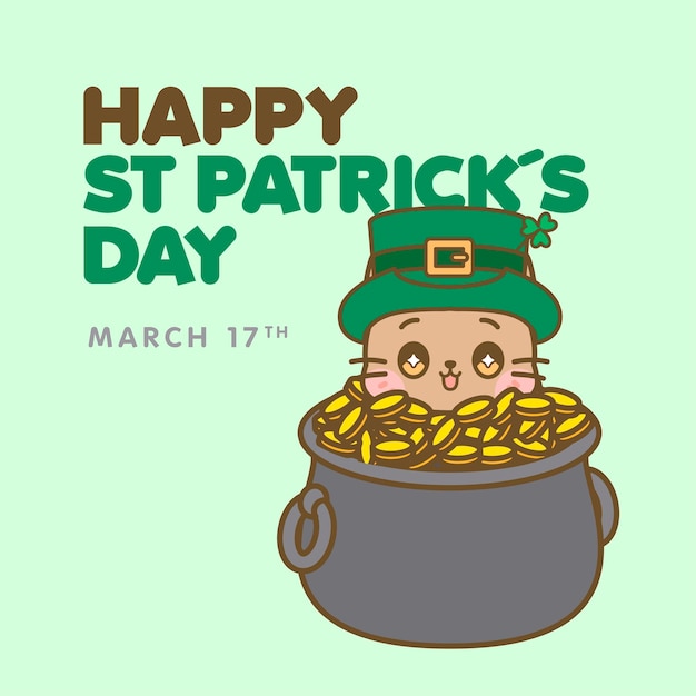 Vector cute kawaii st patricks day