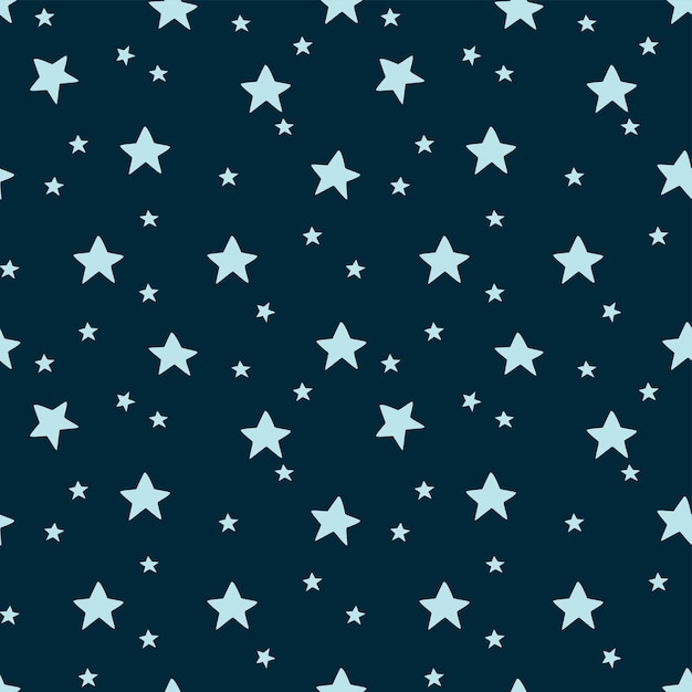 Vector cute kawaii stars seamless pattern kids cartoon character vector illustration