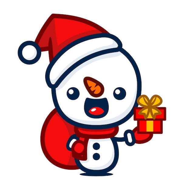 かわいいカワイスタイルのクリスマススノーマン 絵本キャラクター バッグとプレゼントボックス