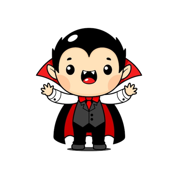 Cute And Kawaii Style Halloween Vampire Cartoon Character
