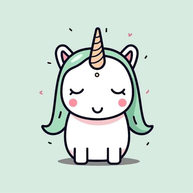 Cute kawaii unicorn illustration