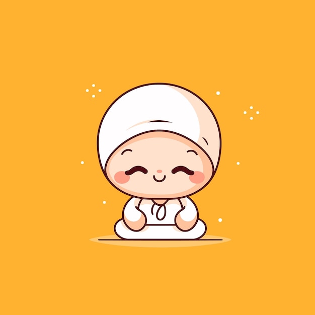 Cute kawaii yoga chibi mascot vector cartoon style