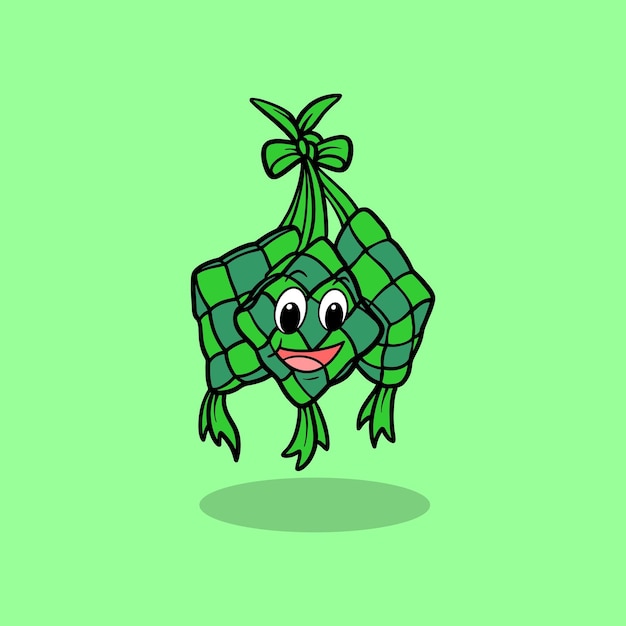 Vettore simpatico cartone animato ketupat