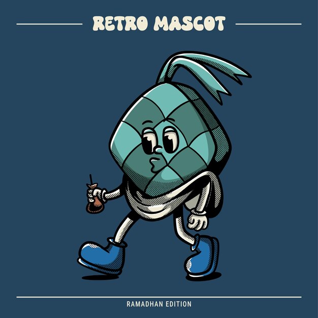 cute ketupat mascot ramadan edition