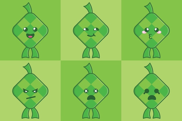 Cute Ketupat with Emotions