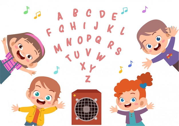 Cute kid alphabet set