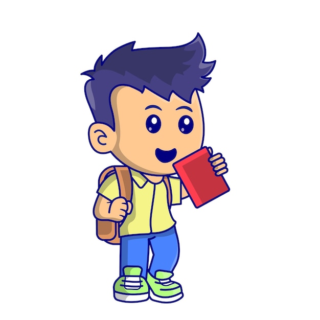 Cute kid back to school clipart