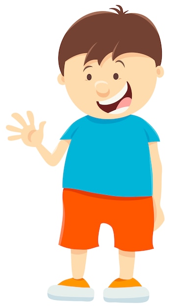 Cute kid boy cartoon character