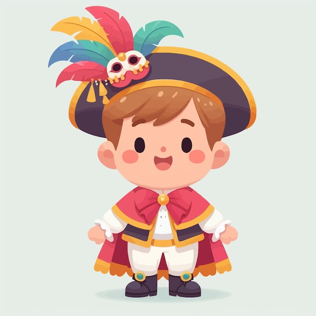 A cute kid in carnival with carnival costume