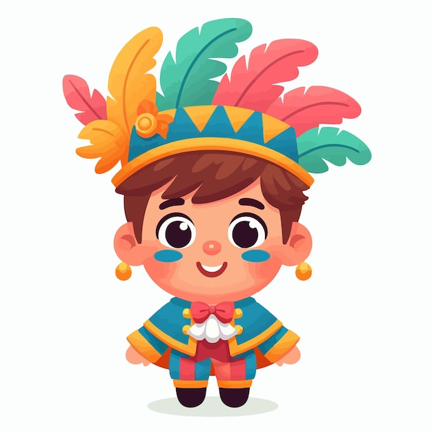 a cute kid in carnival with carnival costume