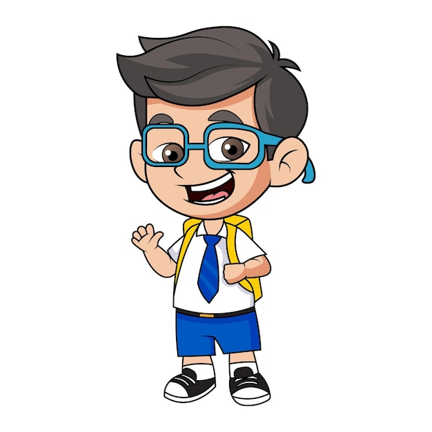 cute kid cartoon back to school clipart