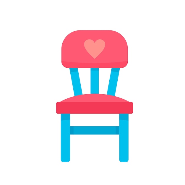 Vector cute kid chair icon flat illustration of cute kid chair vector icon for web design