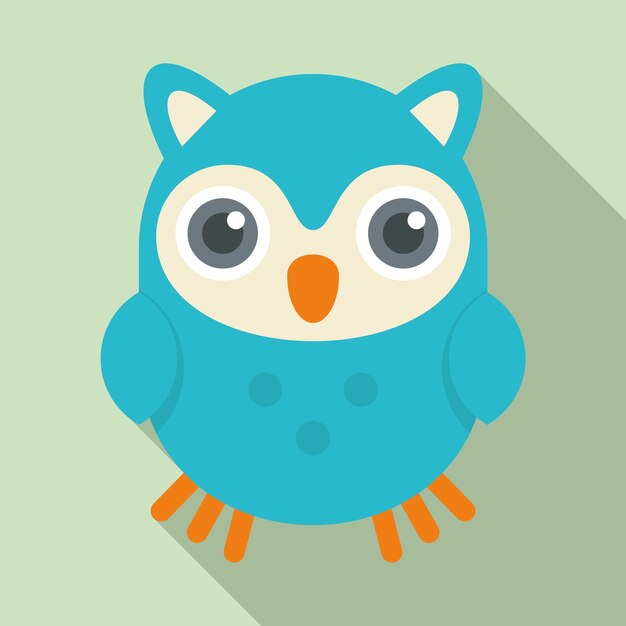 Vector cute kid owl icon flat illustration of cute kid owl vector icon for web design