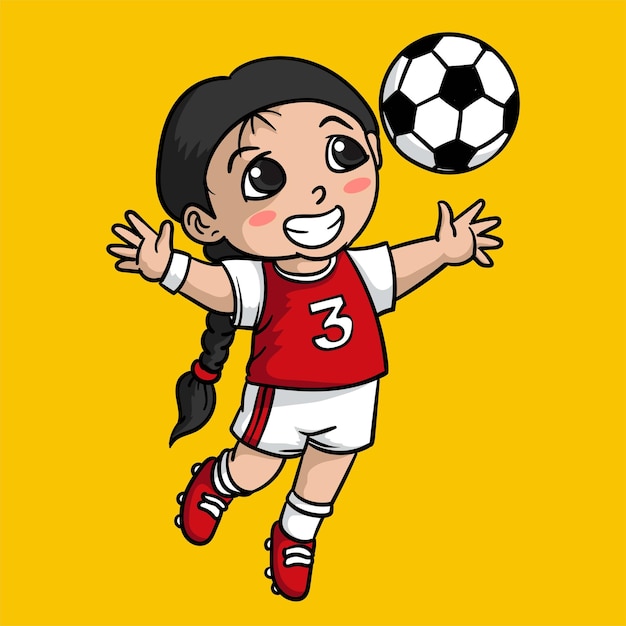 Cute kid playing ballcartoon vector illustration