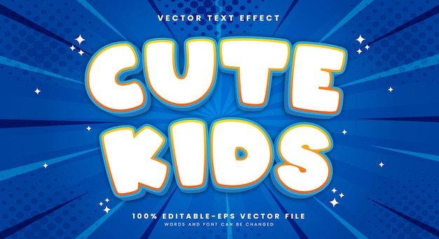 Cute Kids 3d Editable Text Effect Template suitable for Cartoon Style