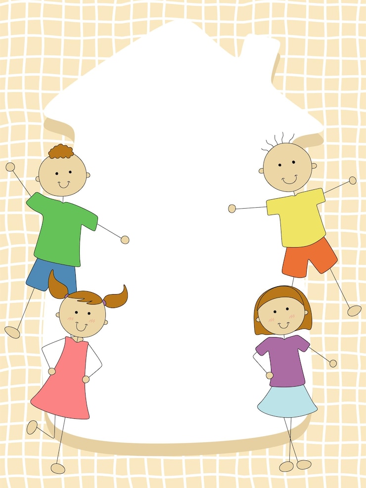 Cute Kids Frame Vector