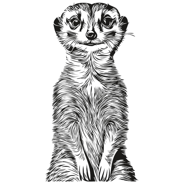 Cute kids hand drawn nursery poster with Meerkat animal Meerkats