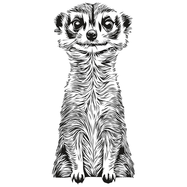 Vector cute kids hand drawn nursery poster with meerkat animal meerkats