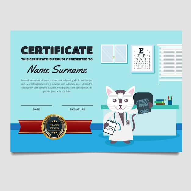 "Cute Kids Health Check Certificate"