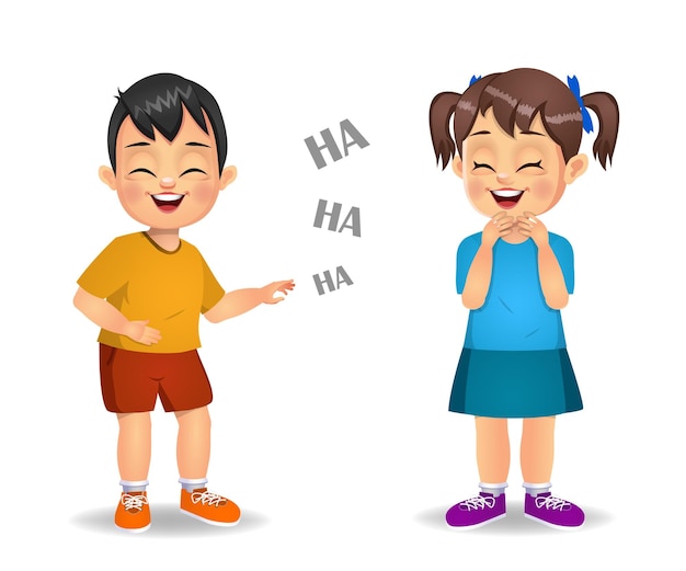 cute kids laughing together 