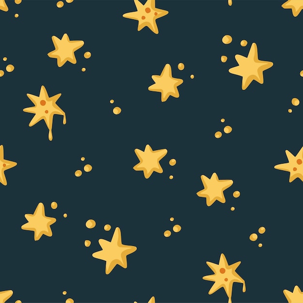 Cute kids star seamless pattern background