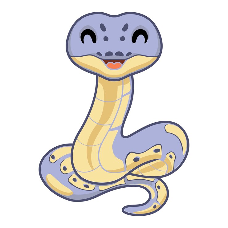 वेक्टर cute killer clown ball python cartoon