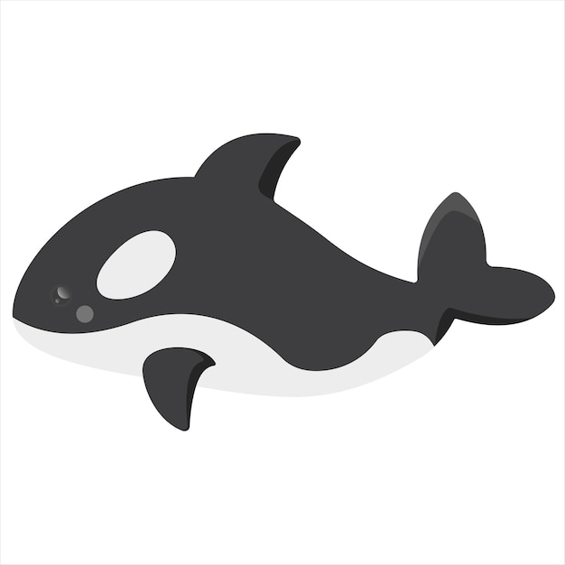 Cute Killer Whale Illustration for Children's Magazines and Books