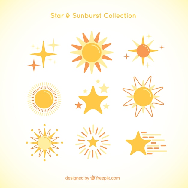 Симпатичный вид Sunburst и звезды