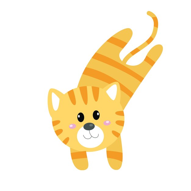 Cute kitten cartoon illustration