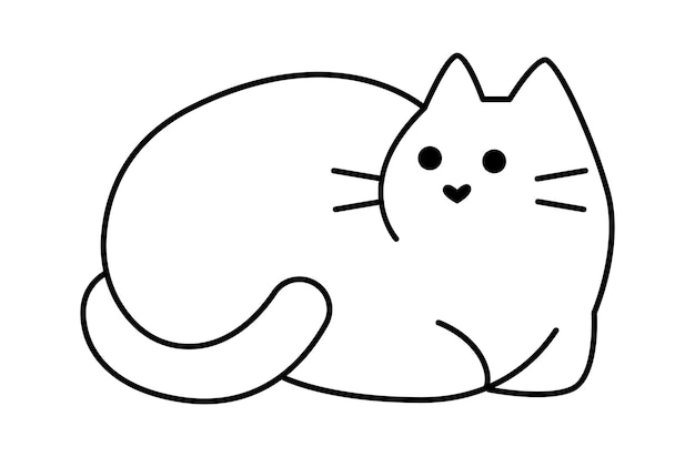 Cute kitten line icon art Small cat