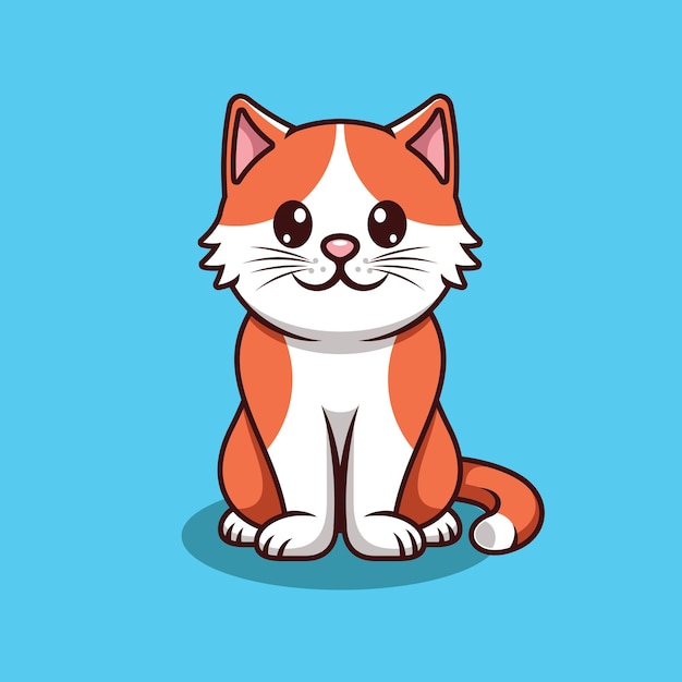 Vector cute kitten sitting cartoon vector illustration