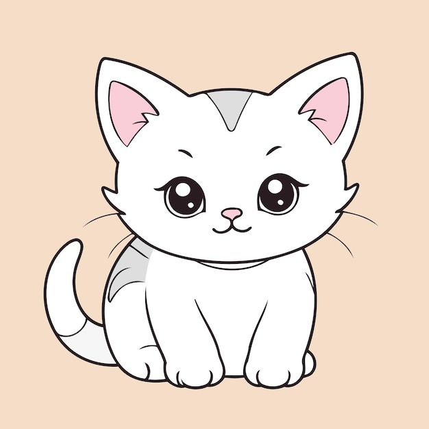 cute kitten vector illustration for kids story books and coloring books