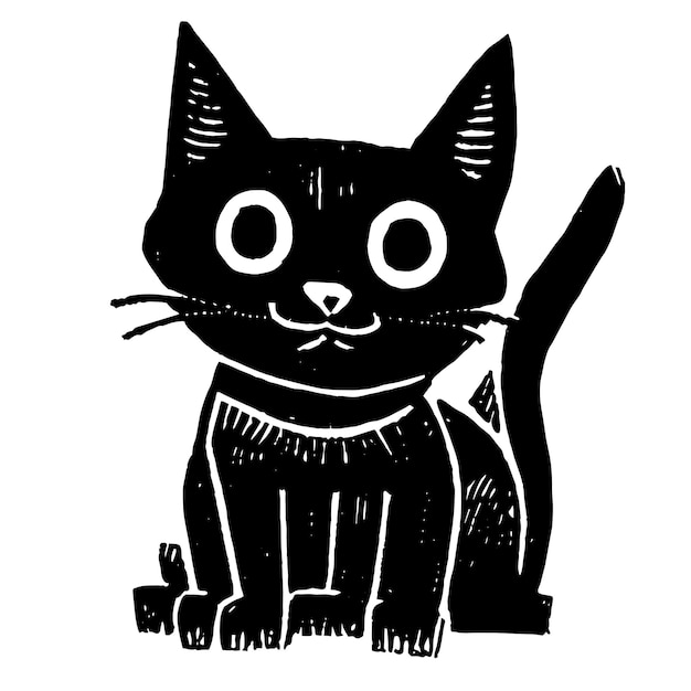 Vector cute kitty cat hand drawn cartoon sticker icon concept isolated illustration