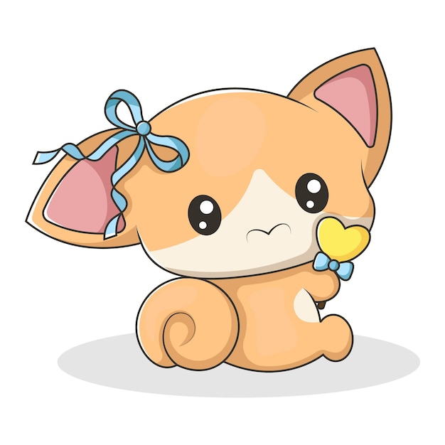 Cute Kitty Character Design Illustration