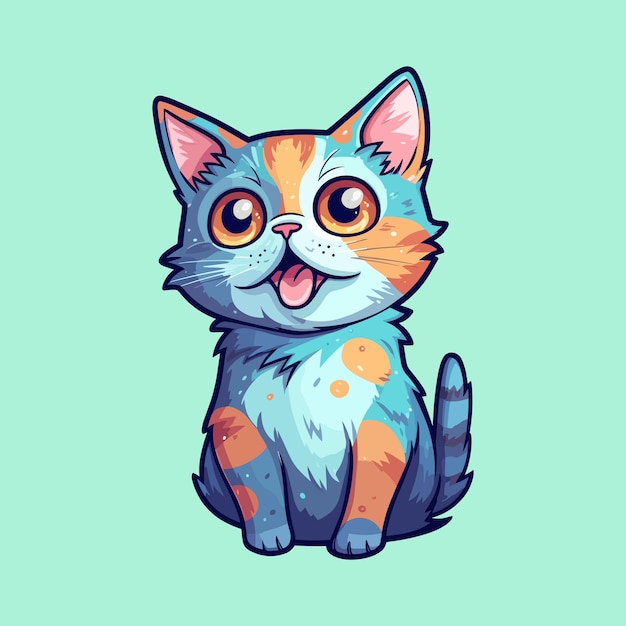 Cute kitty style on pastel background