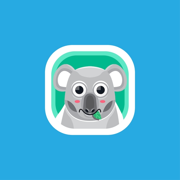 Vettore di logo delle icone app koala carino