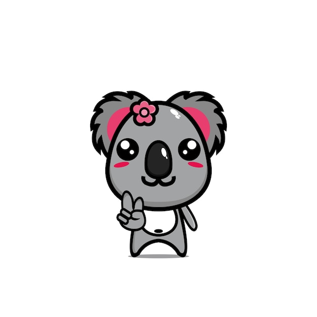 Vector cute koala cartoon character design mascot mammal illustration