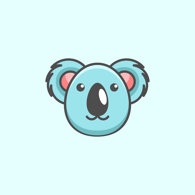 Vector cute koala cartoon design logo