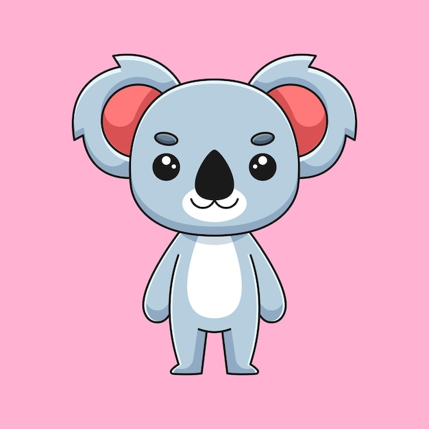 Cute koala cartoon doodle art hand drawn concept vector kawaii icon illustration