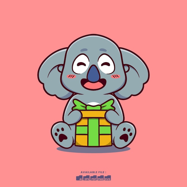 Cute Koala Cartoon Illustration and a gift