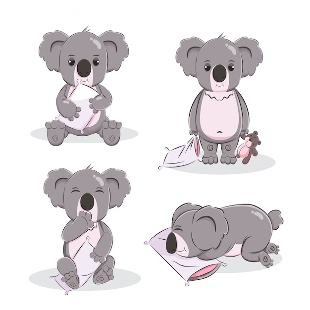 Cute koala cartoon  illustration