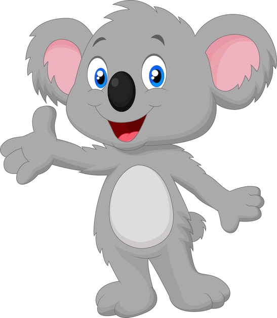 Cute koala cartoon posing