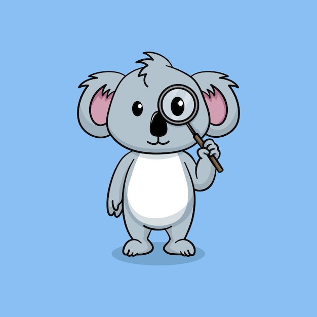 cute koala cartoon vector icon illustration animal music icon concept isolated flat