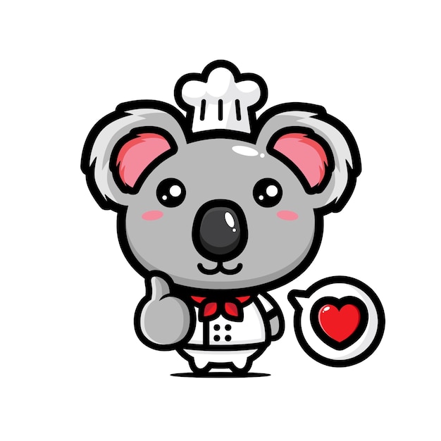 Cute koala chef posing good